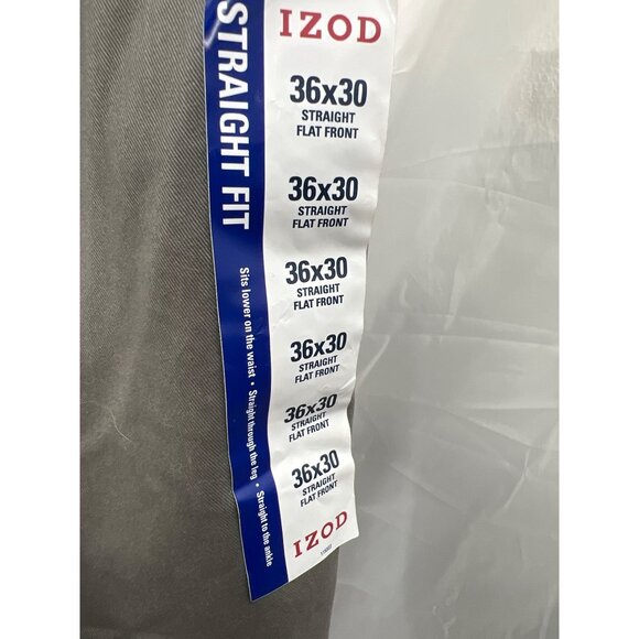 Izod SportFlex Waistband Stretch Straight Fit Pants 36x30 Performance Gray - Picture 6 of 7